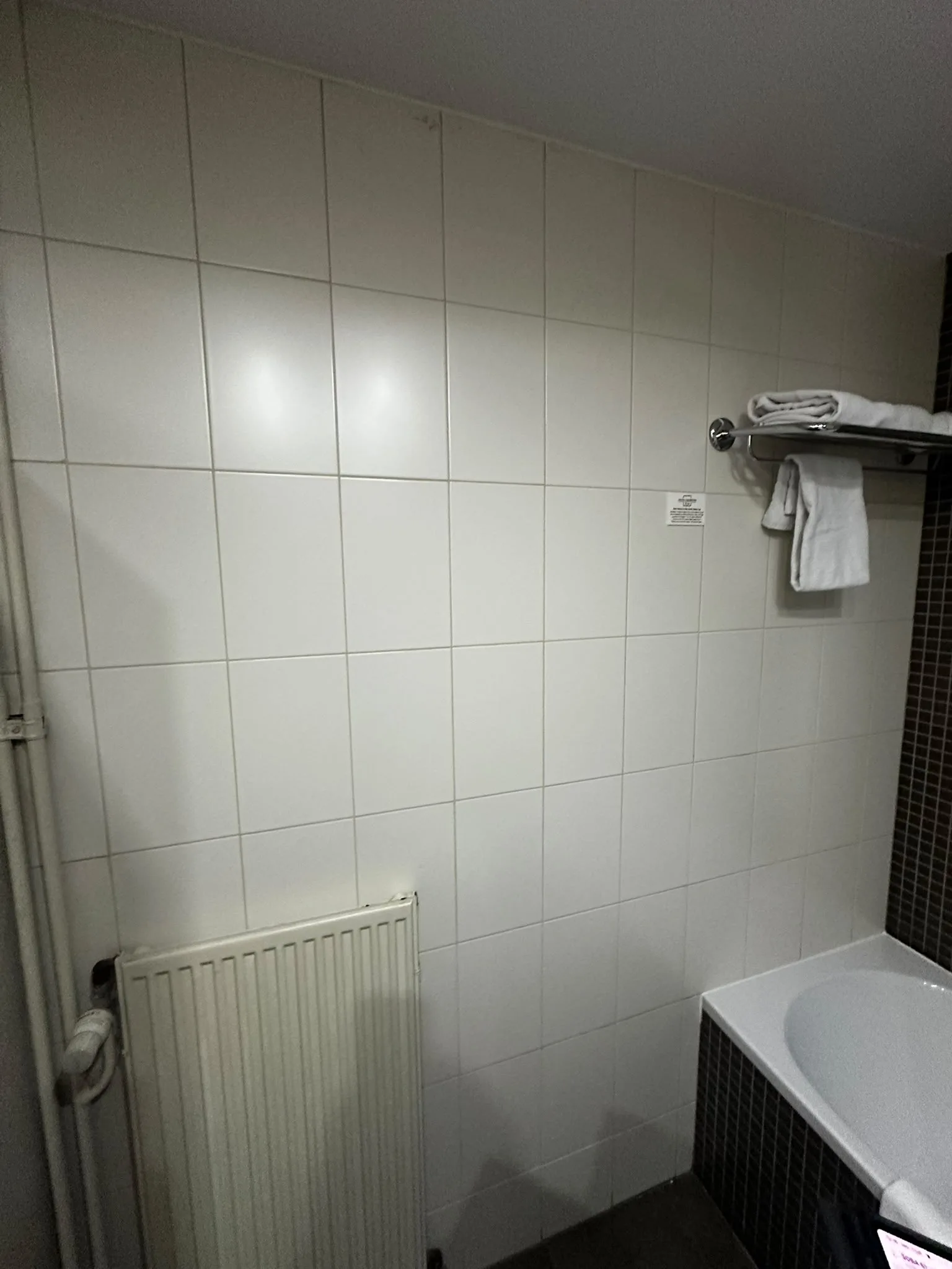Previous tiled wall and bathroom radiator