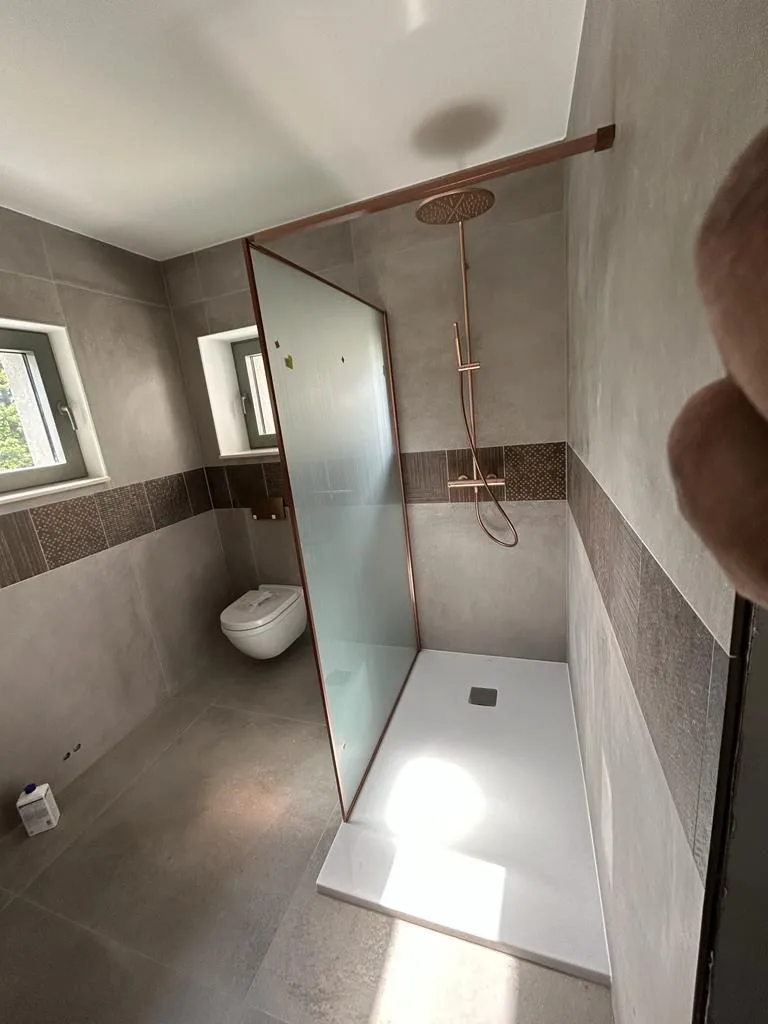 Bathroom with coordinated finishes