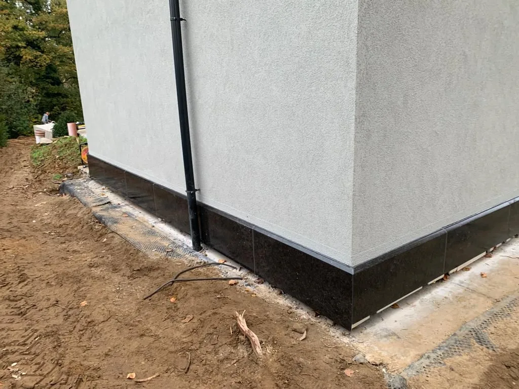Detail of facade work and finishes